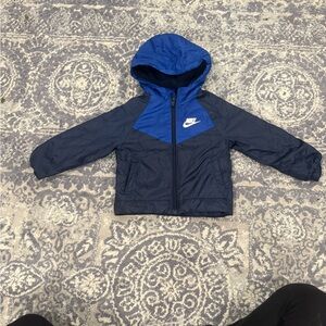 Nike Black and Blue Fleece-Lined Jacket